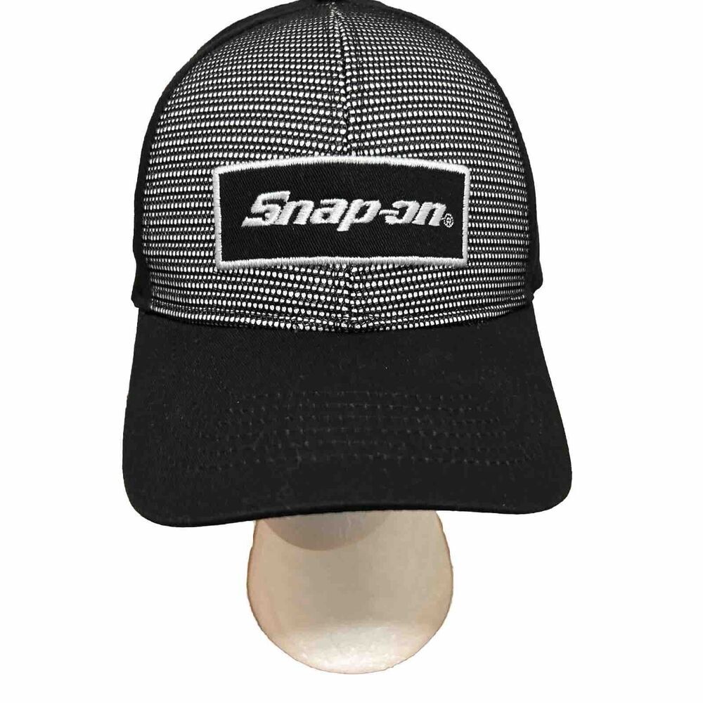 Snap-on Tools NEW Black & White Mesh Adjustable Snap Hat Cap